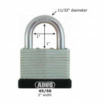 45/50 B KA1 LAMINATED PADLOCK 2" WIDTH ECONOMY PADLOCK