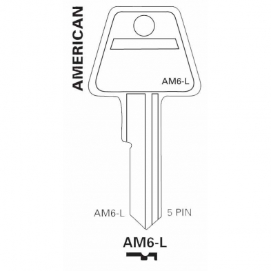 JET Hardware AM6-L 5 Pin Key Blank