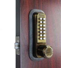 LockeyUSA 2830AB Keyless Knob Lock Passage Antique Brass