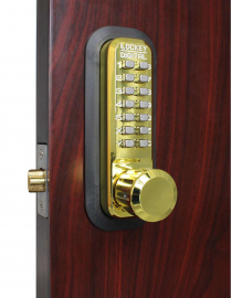 LockeyUSA 2830BB Keyless Knob Lock Passage Bright Brass