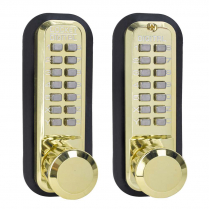 LockeyUSA 2830BBDC Keyless Knob Lock Passage Bright Brass