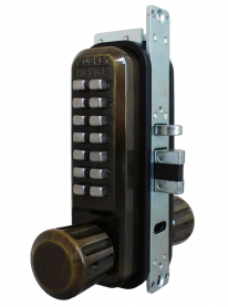 LockeyUSA 2930AB Keyless Narrow Stile Knob Lock Passage Antique Brass