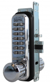 LockeyUSA 2930BC Keyless Narrow Stile Knob Lock Passage Bright Chrome