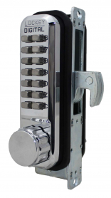 LockeyUSA 2950BC Keyless Narrow Stile Hook Bolt Lock Bright Chrome