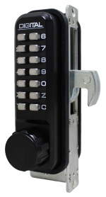 LockeyUSA 2950JBDC Keyless Narrow Stile Hook Bolt Lock Jet Black