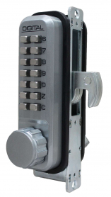 LockeyUSA 2950SCDC Keyless Narrow Stile Hook Bolt Lock Satin Chrome