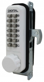 LockeyUSA 2950WHDC Keyless Narrow Stile Hook Bolt Lock White