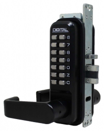 LockeyUSA 2985JB Keyless Narrow Stile Lever Lock Passage Jet Black