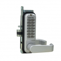 LockeyUSA 2985MGDC Keyless Narrow Stile Lever Lock Passage Satin Chrome