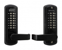 LockeyUSA 3835JBMG Keyless Lever Lock Passage Jet Black