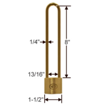 Wilson Bohannan 1B1 GP111G0 KA 1-1/2 Brass Padlock 8 Shackle