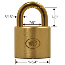 Wilson Bohannan 611 GP12320 KA 1-3/4 Brass Padlock 7/8 Shkl