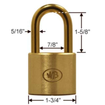 Wilson Bohannan 651 GP12370 KA 1-3/4 Brass Padlk 1-5/8 Shkl