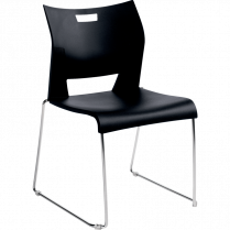 Global&reg; Duet&trade; Stacking Chair Armless Asphalt Night