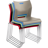 Global&reg; Duet&trade; Stacking Chair Armless Asphalt Night