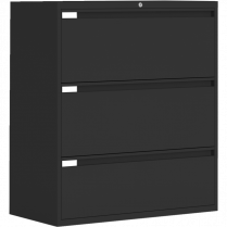 Global&reg; Fileworks&reg; 9300 Plus 3-Drawer Lateral File Cabinet Black