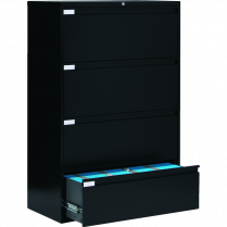 Global&reg; Fileworks&reg; 9300 Plus 4-Drawer Lateral File Cabinet Black