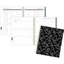 Mead&reg; Scroll Weekly/Monthly Planner 11"x9" Bilingual Black/White