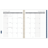 Mead&reg; Scroll Weekly/Monthly Planner 11"x9" Bilingual Black/White