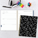 Mead&reg; Scroll Weekly/Monthly Planner 11"x9" Bilingual Black/White