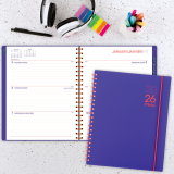 Mead&reg; Colour Pop! Weekly/Monthly Planner 11"x9" Bilingual Purple