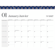 Cambridge&reg; WorkStyle&reg; Monthly Desk Pad Calendar 21-3/4&rdquo; x 17&rdquo; Bilingual Teal