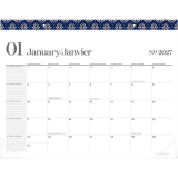 Cambridge&reg; WorkStyle&reg; Monthly Desk Pad Calendar 21-3/4&rdquo; x 17&rdquo; Bilingual Teal