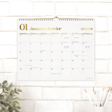 Cambridge&reg; WorkStyle&trade; Wall Calendar 15"x12" Bilingual White/Gold