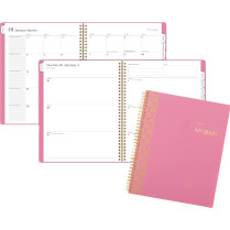 Cambridge&reg; WorkStyle&trade; Balance Weekly/Monthly Planner 11"x9" Bilingual Cosmetic Pink