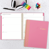 Cambridge&reg; WorkStyle&trade; Balance Weekly/Monthly Planner 11"x9" Bilingual Cosmetic Pink