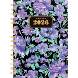 AT-A-GLANCE&reg; Badge Floral Weekly/Monthly Planner 8-1/2"x6" Bilingual Purple