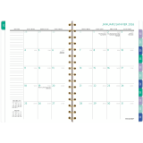 AT-A-GLANCE&reg; Badge Floral Weekly/Monthly Planner 8-1/2"x6" Bilingual Purple