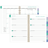 AT-A-GLANCE&reg; Badge Floral Weekly/Monthly Planner 8-1/2"x6" Bilingual Purple