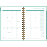Cambridge&reg; Glimmer Weekly/Monthly Planner 8-1/2" x 5-1/2" Bilingual Green and Gold
