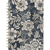 Cambridge&reg; Denim Blooms Weekly/Monthly Planner 5-1/2" x 8-1/2" Blue and White Floral