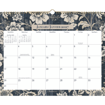 Cambridge&reg; Denim Blooms Wall Calendar 12" x 15" Blue and White Floral