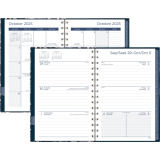 Mead&reg; Caprice&trade; Floral Collection Weekly/Monthly Planner 8-1/2"x6" Bilingual Blue