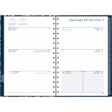 Mead&reg; Caprice&trade; Floral Collection Weekly/Monthly Planner 8-1/2"x6" Bilingual Blue