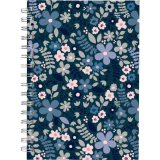 Mead&reg; Caprice&trade; Floral Collection Weekly/Monthly Planner 8-1/2"x6" Bilingual Blue