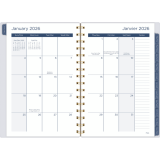 Mead&reg; Floral Leaves Weekly/Monthly Planner 8-1/2"x6" Bilingual Pink