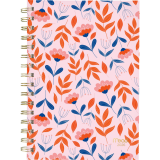 Mead&reg; Floral Leaves Weekly/Monthly Planner 8-1/2"x6" Bilingual Pink