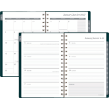 Cambridge&reg; Teal Garden Weekly/Monthly Planner 5-1/2" x 8-1/2" Bilingual Teal