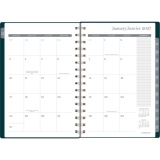 Cambridge&reg; Teal Garden Weekly/Monthly Planner 5-1/2" x 8-1/2" Bilingual Teal