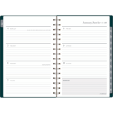 Cambridge&reg; Teal Garden Weekly/Monthly Planner 5-1/2" x 8-1/2" Bilingual Teal