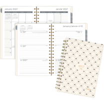 Mead&reg; Bows Weekly/Monthly Planner 8-1/2" x 5-1/2" Bilingual Black and White