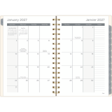 Mead&reg; Bows Weekly/Monthly Planner 8-1/2" x 5-1/2" Bilingual Black and White