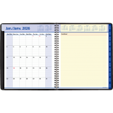 AT-A-GLANCE&reg; QuickNotes&reg; Weekly/Monthly Diary 9-7/8"x8" Bilingual Black