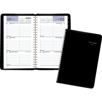 AT-A-GLANCE&reg; Weekly Desk Diary 8-3/16&rdquo; x 5-1/2&rdquo; Bilingual Black