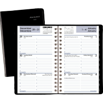 AT-A-GLANCE&reg; Weekly Desk Diary 6"x3-3/4" Bilingual Black