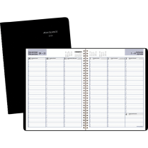AT-A-GLANCE&reg; Recycled Weekly Appointment Book 11"x8" Bilingual Black